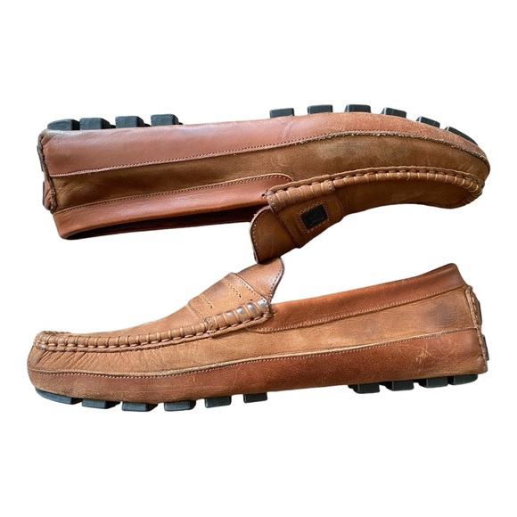 Bally Suede Italian 100% Authentic Brown Loafers in original box VTG Size 13D - Picture 9 of 11